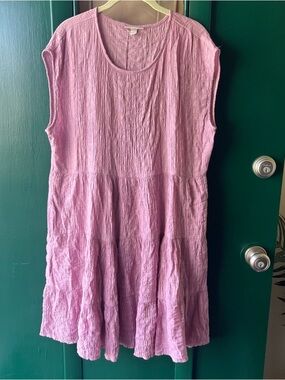 Knox Rose Pink Tiered Sleeveless Midi Dress size large